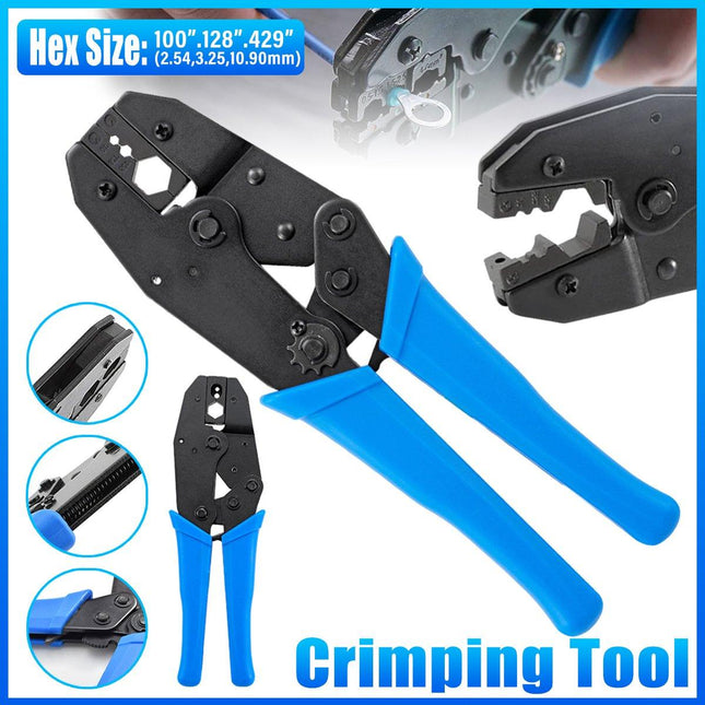 Cable Crimper Non-Insulated Electrical Ferrule Ratchet Wire Plier Crimping Tool - Aimall