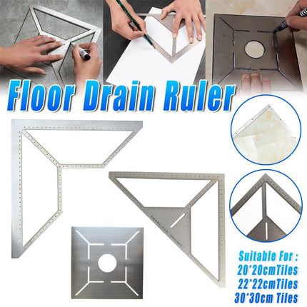 Industrial Floor Drain Positioning Ruler Multi-pattern Measuring Tool Accessory