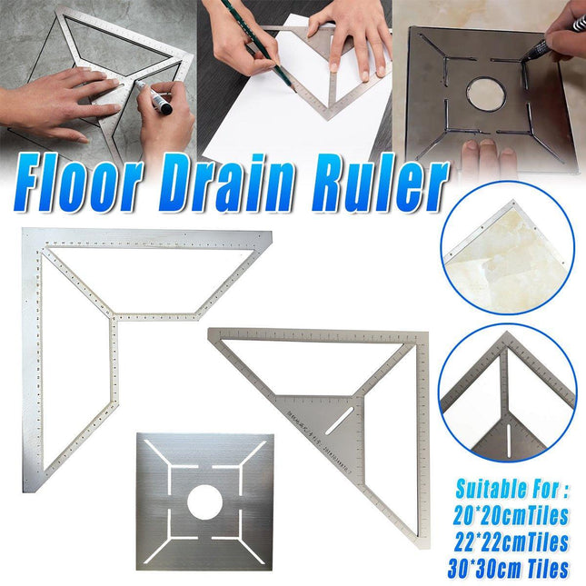 Industrial Floor Drain Positioning Ruler Multi-pattern Measuring Tool Accessory