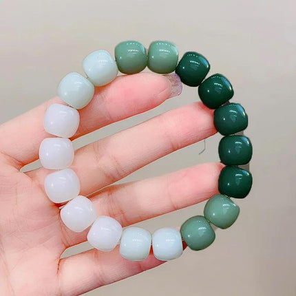 Lucky Gradient Beads Bracelet Elastic Couple Women Friends Gift Fashion - Aimall