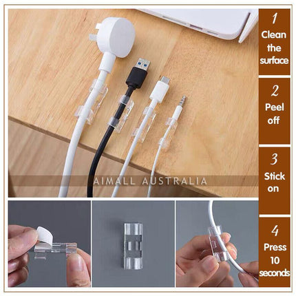3M Cable Clips Management Holder Cord Wire Line Organizer Self-Adhesive - Aimall