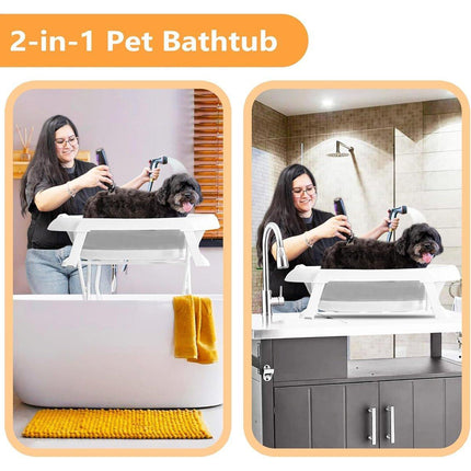 Pet Bath Tub Elevated Stand for Cats and Puppies Portable Bathing Tub for Pets