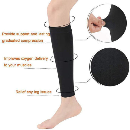 Compression Socks Leg Calf Foot Support Sleeve Relieve Varicose Veins Stockings Black - Aimall