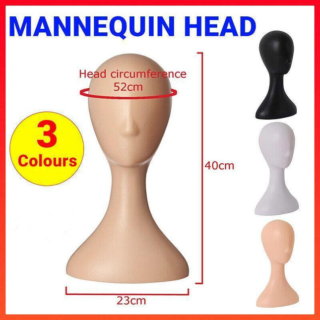 Plastic Female Mannequin Wig Hair Hat Scarf Manikin Head Model Display Stand AU - Aimall