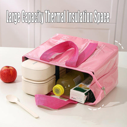 Large Capacity Lunch Bag Outdoor Picnic Aluminum Foil Portable Thermal Bag - Aimall