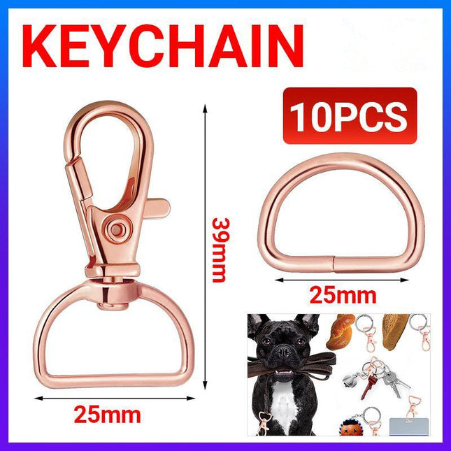 10x 20MM Lobster Clasp Swivel Trigger Clip Keychain Snap Hook Key Ring Rose Red - Aimall