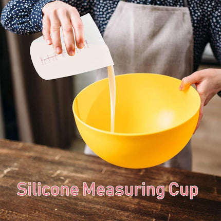 3PCS Silicone Measuring Cups 125ml 250ml 500ml Double Scale Baking Milk Cup Set