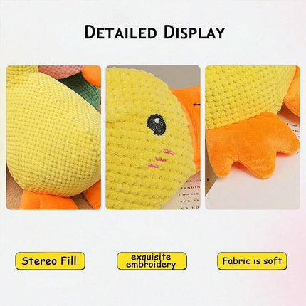 Plush Cartoon Duck Dog Toy Interactive Squeaky Pet Toy Durable Fun Chew Toy