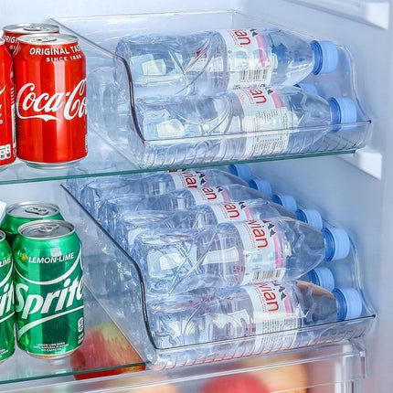 Clear Plastic Beverage Organizer Fridge Storage Shelf Holder for Kitchen Pantry