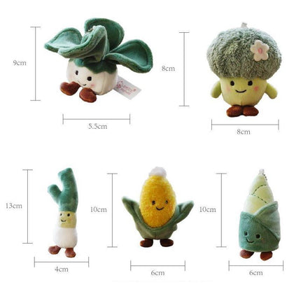 Vegetable Keychain Plush Realistic Food Simulation Soft Stuffed Kids Toy Keyring - Aimall