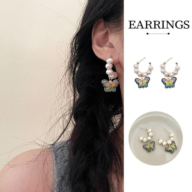 Chinese Butterfly Earrings Retro Jewelry Fashion Vintage Style Earrings