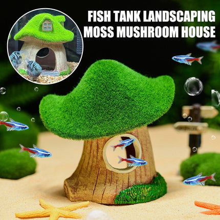 Aquarium Moss Mushroom House Aquascape Crafts Fish Shrimp Hiding Decoration