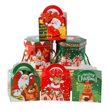 50pcs Christmas Rope Apple Candy Packing Box Biscuit Gift Baking