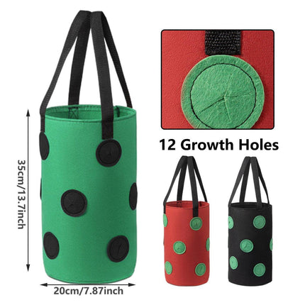 3pcs Hanging Planter Bags for Strawberry Growing Horticultural Nursery Use
