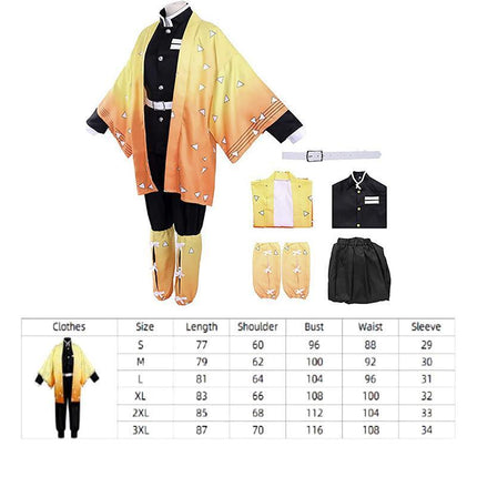 Demon Slayer Kimetsu No Yaiba Agatsuma Zenitsu Cosplay Costume Kimono Outfit Wig - Aimall