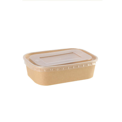 50pcs Eco Friendly Kraft Paper Food Containers Lunch Boxes for Picnic Takeout