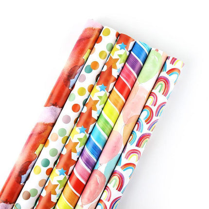 Rainbow Wrapping Paper All Occasions High Quality Coated Clear Textured Patterns