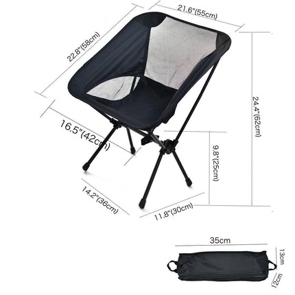 Outdoor Portable Lightweight Folding Camping Chair High Back Fishing Chair
