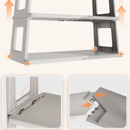7 Tier Folding Shoe Rack for Easy Storage Space Saver Adjustable Shoe Organizer