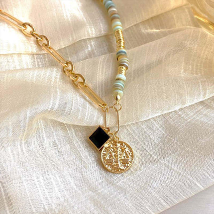 Fashion Natural Stone Necklace Retro Clavicle Chain Simple Jewelry Women