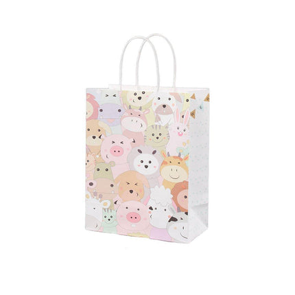 50PCS Colourful Kraft Paper Gift Bags Reusable Party Favor Bags for School Events