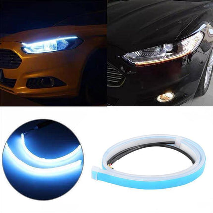2x 60CM Car LED Strip DRL Turn Signal Switchback Indicator Daytime Running Light - Aimall