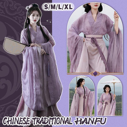 Chinese Traditional Hanfu Costume Woman Ancient Oriental Purple Dress Elegance - Aimall