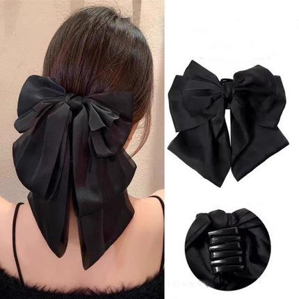 Women Girls Elegant Long Bow Hairpin Large Ribbon Hair Clip Hair Accessories New - Aimall