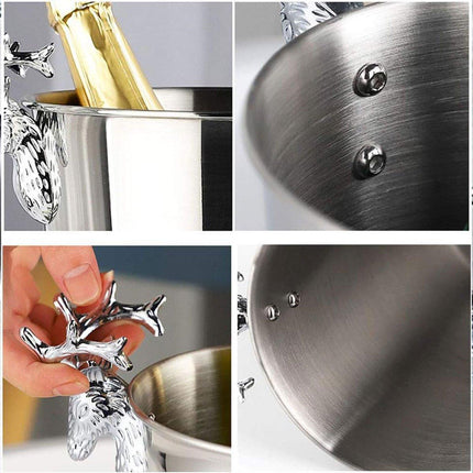 5L Stainless Steel Ice Bucket Champagne Wine Bucket Hotel Bar Ice Container