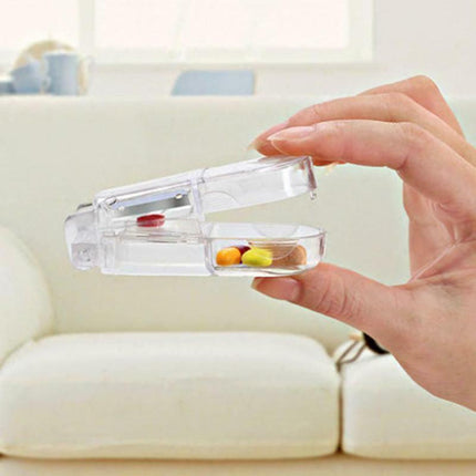 Portable Pill Cutter Tablet Vitamin Splitter Divider Travel Medicine Storage Box - Aimall