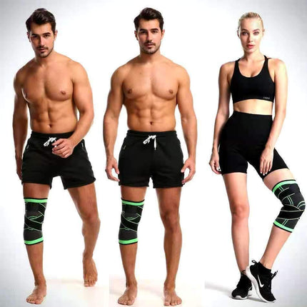 Orange AOLIKES 3D Knee Support Brace Compression Sleeve Arthritis Pain Relief Gym - Aimall