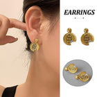 Irregular Lace Stud Earrings Unique Design Missing Corners Stylish Jewelry
