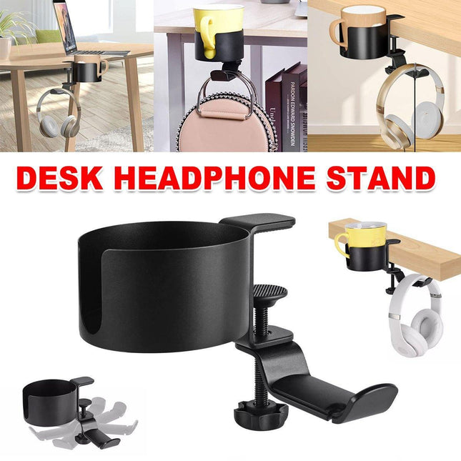 360-degree Rotating Metal Earphone Holder Desk Cup Storage Rack Headphone Stand