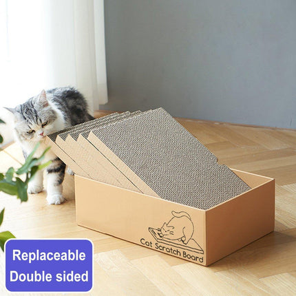Eco-Friendly Corrugated Cardboard Cat Scratcher Cartoon Design and Play Hole