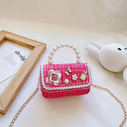 Girls Small Square Princess Handbag Chain Shoulder Bag Kids Messenger Bag