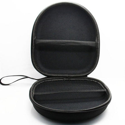 Earphone Case Headset Hard Carrying Box Headphone Storage Bag Black Universal - Aimall