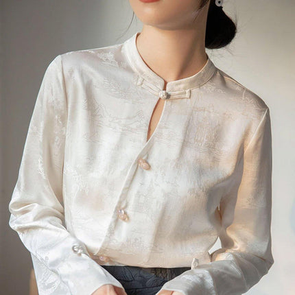 Chinese Style Embroidery one-piece Horse Face Skirt Long-sleeved Retro Shirt