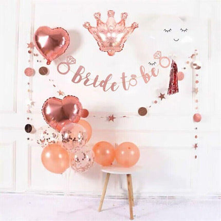 Bride To Be Rose Gold Banner Diamond Wedding Bridal Shower Hens Party Decoration - Aimall