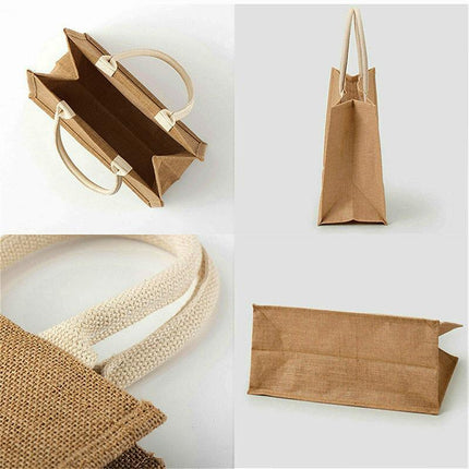 Unprinted Linen Handbag Good Product Companion Gift Linen Hemp Jute Shopping Bag - Aimall
