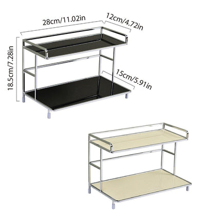Kitchen Bathroom Desktop Storage Rack Water Cup Holder Cosmetic Iron Shelf
