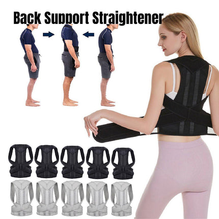 Adjustable Back Posture Corrector Brace Lumbar Shoulder Support Belt for Unisex