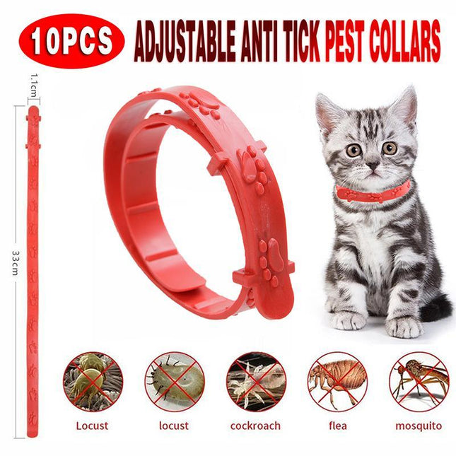 10PCS Flea Collars Pet Cat Kitten Puppy Dog Adjustable Anti Tick Pest Control AU - Aimall