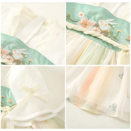 Summer Girls Dress Hanbok Chinese Style Princess Skirt Colourful Party Wear