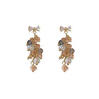 Fashion Flower Crystal Earrings Stud Women Drop Dangle Wedding Party Ear Jewelry - Aimall