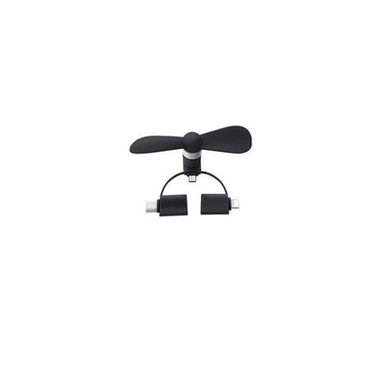 3 In 1 Portable Cell Phone USB Mini Fan For iPhone Android TypeC Mobile Model - Aimall