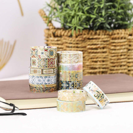 Gold Foil Washi Tape Set Decorative Craft Tape for Gift Wrapping Scrapbooking