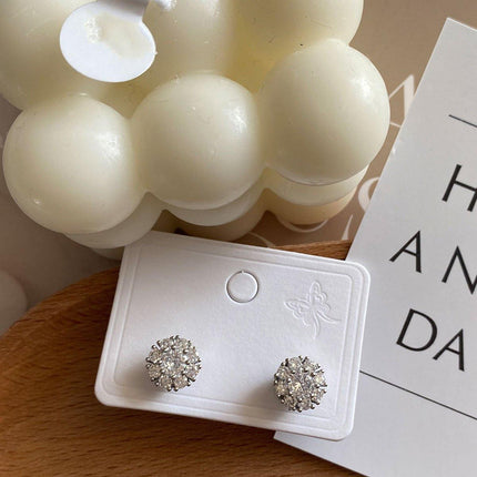 Spin Snowflake Stud Earrings for Women Winter Fashion Jewelry Festive Gift