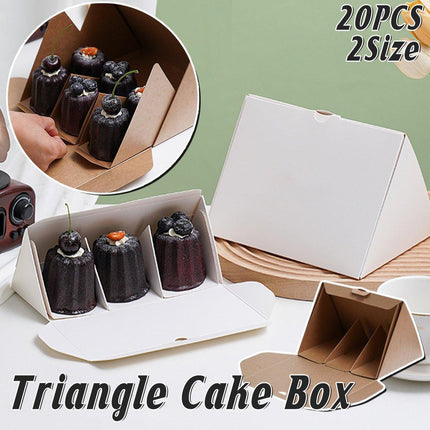 20pcs Triangle Cake Box for Sandwich Lunch Small Food Packaging Simple Design