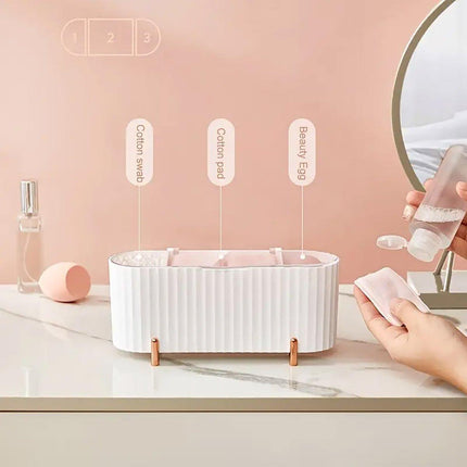 Dustproof Desktop Cosmetic Organizer with Lid Makeup Storage Box for Home Office
