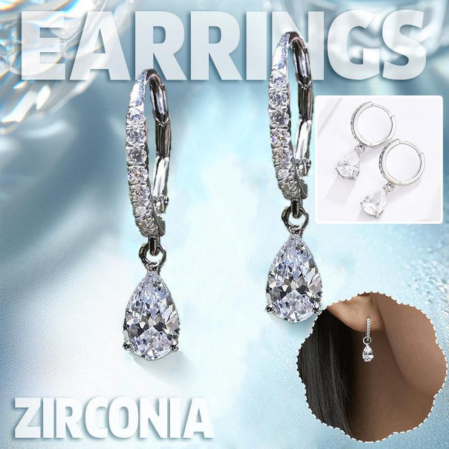 Exquisite Teardrop Drop Earrings with Cubic Zirconia Accents